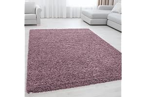 ‎MIOVANI Miovani Hochflor Teppich 80x150 cm Rosé - Besonders weicher Shaggy Teppich in vielen Farben & Größen für Dein gemütliches Zuhause - Teppich Wohnzimmer & Schlafzimmer