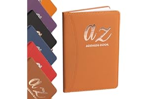 EVELAY Rubrica telefonica con indice dalla A alla Z, formato A5, con copertina rigida e penna, per casa, ufficio, lavoro, marrone chiaro (lingua italiana non garantita)