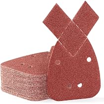 Lot De 60 Feuilles Abrasives Triangulaires Pour Ponceuse Black & Decker Mouse - Grains 40 à 240 - Compatible Avec Les Ponceuses De Détail 140 Mm - 7