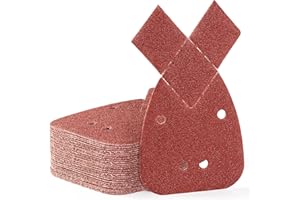 S SATC SATC Mouse Sander Pads 30-Piece 80 Grit Mouse Sanding Pads 4 Holes Detail Sander Pads Hook and Loop Mouse Palm Sanding Paper Sandpaper for Mouse Sander
