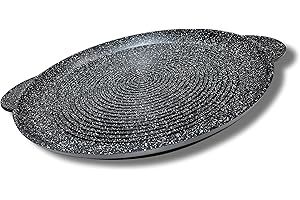Cflagrant® Plancha/Grill/Galetière Ronde Façon Pierre Induction revêtement Antiadhésif (XXL 36,5CM)