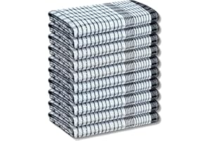 A & B TRADERS Wonderdry Tea Towels Kitchen Pack of 10, Cotton Absorbent Long Lasting Catering Bar Towel (Black)