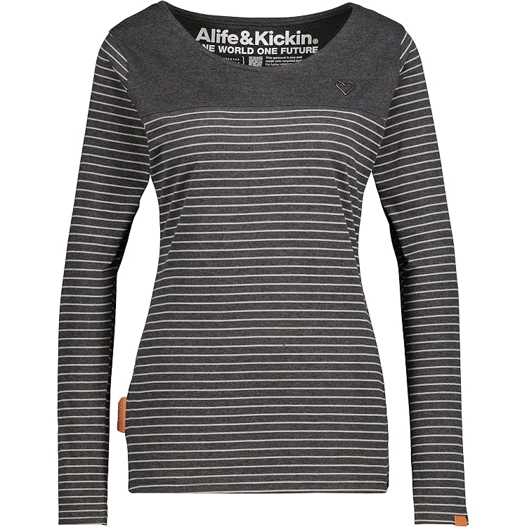 ALIFE And Kickin LeonieAK Longsleeve – Damen Langarmshirt Mit Streifen, Tailliert, Weich