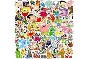 SANMATIC 100 pegatinas 80S/90S Clásico para portátil, parachoques, monopatín, botellas de agua, ordenador, teléfono, guitarra, pegatinas de dibujos animados para niños, adolescentes y adultos