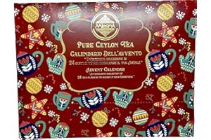Mlesna Calendario dell'Avvento Pure Ceylon Tea: Esclusiva Collezione di 24 Tè Preziosi Direttamente dall'Isola Ceylon - Regala Ogni Giorno un Momento di Puro Relax