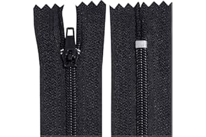 Aerzetix - C63526 - Set di 10 Cerniere Lampo a Spirale N°3 Non separabile 60cm in Nylon - cursore autobloccante in Metallo - Colore Nero - Abbigliamento Cucito Pantaloni merceria