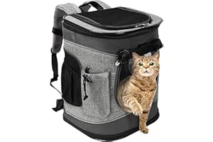 Kritter Planet Haustier-Rucksack mit Mesh-Fenster, atmungsaktive und Faltbare Hundetasche für Hunde und Katzen, herausnehmbare innere Haustier-Matte, für Wandern Radfahren Outdoor, 7kg Welpen
