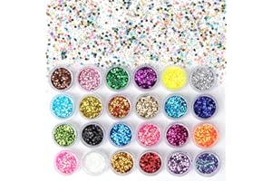 LIFREER Festival Glitter, Face Glitter, 24 Color Body Glitter, Holographic Sequins for Face, Hair, Body, Nail, Eye, Cosmetic Glitters for Wax Melts, Pride Makeup, Art Nail, Crafting, Party