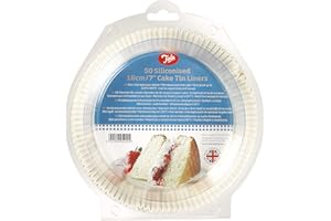 Tala Siliconised Cake Tin Liners, Non-Stick Paper Liners for Quick and Easy Release When Baking Bread and Cakes Products, 18cm / 7 Inch Diameter