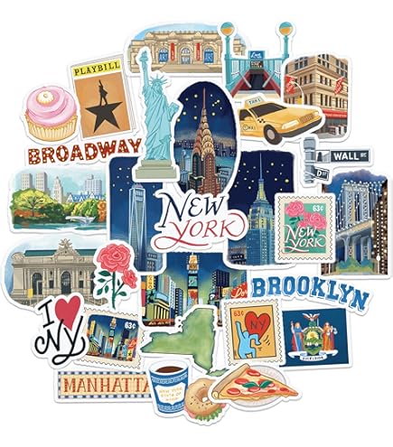 2 X Pegatinas De Vinilo De Ciudad De Nueva York Nyc Equipaje De Viaje