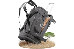 EVERGLOBE Reisetasche mit Rollen 90l Groß - 3in1 Tasche + Trolley + Rucksack | Reisekoffer mit Rollen Travel Bag Sporttasche Duffle Bag Koffer Urlaub Reise Outdoor Sport | Damen und Herren Schwarz