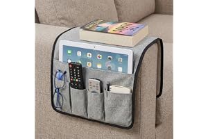 Volumoon Soffarmstödsarrangör, sofforganiserare halkfri, fåtölj hängande förvaringsväska, 5 fickor, för , iPad, b