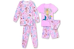 SOIBEEN Mädchen Pyjamas Set Pyjamas 100% Baumwolle PJs Langarm Kurzarm Nachtwäsche 2-12 Jahre