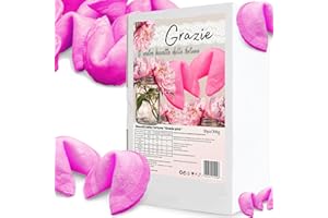 D&D FUN COOKIES Biscotti della Fortuna Cinesi, Biglietti Profetici, biscotti rosa, Biscotti portafortuna "Grazie",come regalo, per gli ospiti, per una festa, Sapore Vaniglia (50 pezzi)