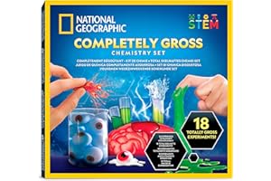 BLUE MARBLE NATIONAL GEOGRAPHIC - Juego de química bruta - 20 experimentos científicos brutos para niños, diseccionar un cerebro, estallar células sanguíneas y más, gran kit de ciencia CTIM para niños