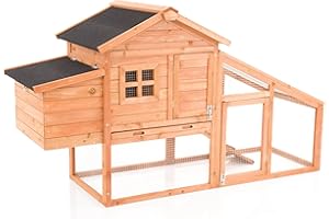 Chicken Coop with Run By Cozy Pet Hen House Width 175cm 3-4 Birds Poultry Coup Rabbit Hutch Ark Nest Box CC01S-Nat