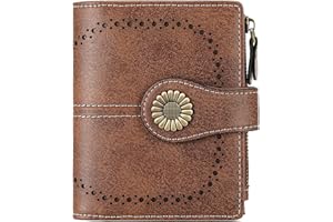 SENDEFN Bifold Purse Card Holder Wallet Genuine Leather RFID Blocking Wallet for Women with 16 Card Slots