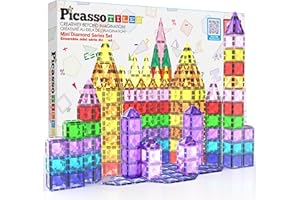 PicassoTiles 80-częściowy magnetyczny klocek do budowania Mini seria diamentów Rozmiar podróżny Magnetyczny zestaw do budowania w podróży Zestaw do nauki STEM Zestaw edukacyjny Rozwijanie mózgu