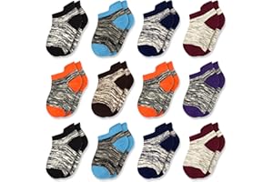 GENTABY Kinder socken Jungen Sneakersocken Mädchen Baumwolle Bunte Socken Größe 19-38 Alter (1-14 Jahre) 12 Paar Kinder Sportsocken