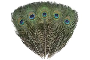 Ballinger 16Pcs Natural Peacock Feathers - 10-12 inch Large Big Peacock Feathers Bulk for DIY Crafting,Christmas,Wedding and Holiday Decorations
