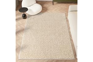 homeart Area Rug - Super Soft Shaggy Rugs For The Living Rooms, Bedrooms And Kitchen - Modern, Easy To Clean Carpet - 60x110 cm, Beige Light