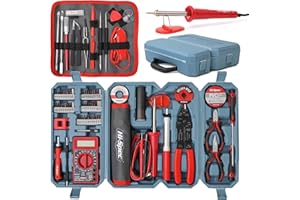 Hi-Spec Juego de Herramientas de - 90 Piezas - Para La Reparación de Soldadura y Electrónica Con Multímetro. Para Computadoras, Ordenadores Portátiles, Artefactos, Drones, Teléfonos Móviles, y Otros.