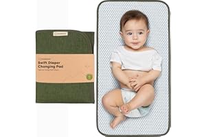 KeaBabies Tragbare Wickelunterlage, Leicht Abwischbar – Faltbare, Wasserdichte Wickelmatte für Wickeltasche, Kompakt, Leicht, 65x35 cm, Neugeborene, Säuglinge, Baby – Reise-Essential (Olive Green)