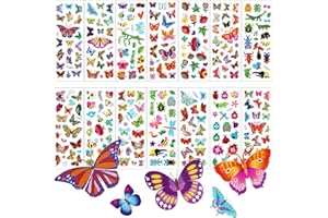 SUNYOVIME Autocollant 3D pour Enfants 2 à 4 ans,14 Feuilles kids Stickers Comprenant des Papillon,Insecteet Bien Plus,Gommettes Pour Bricolage Scrapbooking Récompense Cadeau,Cadeau Anniversaire bébés