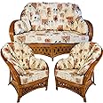 Hartfords Relpacement cushions for a Wrap round Suite of Conservatory Cane Furniture (CUSHIONS ONLY) (3 Piece Suite, Tai Pai Peach)