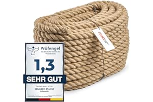 Seilwerk STANKE Juteseil Naturfasern gedreht Tauwerk Hanf Jute Tau Seil Tauziehen Absperrseil Handlauf 6mm 5m