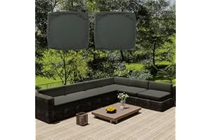 SYLC Housse De Coussin De Canapé Imperméables avec Fermeture éclair, Amovibles Housses De Coussin pour Canapé en L pour Patio/Jardin/terrasse (2 pcs 65×65×10 cm,Dark Grey)