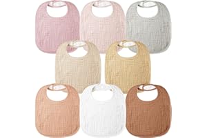 Bearmoss Lätzchen Baby Musselin Sabberlätzchen für Babys, 100% Baumwolle Quadratische Halstuch Baby Verstellbare Babylätzchen Weiche Sabberlätzchen für Junge und Mädchen,8 Stück