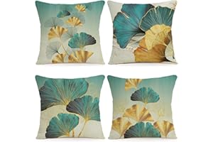 ZWJD Fodera per Cuscino Decorativa in Lino 50x50 Set di 4 Fodere per Cuscini Motivo Geometrico Fodere per Cuscini per Divano Camera da Letto Divano Cuscino per Esterno 50x50 A050-20