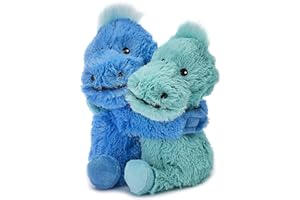 ‎WARMIES Warmies Warm Hugs Dinosaurier-Weizensäckchen für die Mikrowelle mit dem Duft von getrocknetem französischem Lavendel, vollständig erwärmbares Kuscheltier zur Linderung von Angstzuständen und Schmerzen