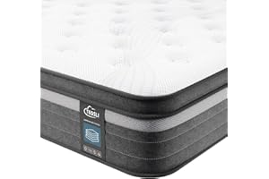 TeQsli Gel Memory Foam Pocket Sprung King Mattress 5FT with Breathable Soft Fabric, 10 Inch Orthopedic Mattress King for Pressure & Back Pain Relief, Medium Firm Mattress in a Box-150x200x25cm
