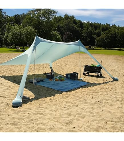 Neso Tents Grande Strandtent, hoogte van 2,1 m, 2,7 x 2,7 m, versterkte hoeken en koelvak, legergroen Neso Tents Grande Strandtent, hoogte van 2,1 m, 2,7 x 2,7 m, versterkte hoeken en koelvak, legergroen