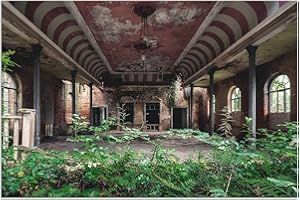 ARTland Wanddeko Wandbild Alu Verbundplatte für Innen & Outdoor Bild 30x20 cm Lost Places Ruinen Pflanzen Tanzsaal verlassene Orte Alt Vintage T9SW