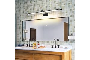 MantoLite LED Lámparas de Pared 16W,Interior Iluminación para cuadros y expositores Con Cabeza de Lámpara Giratoria e Interruptor,Baño Espejo Apliques de Pared 90CM 3000K Luces de Lectura(Negro)