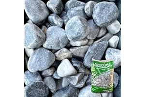 CENTRO NATURA & PET SHOP Sassi Decorativi per Giardino Ciottoli per Esterno Colore Ice Blue Ganulometria 25-40mm Confezione 25kg