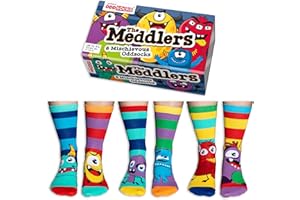 United Oddsocks The Meddlers Box 6 Oddsocks For Boys UK 12-5.5 EUR 30.5-38.5 US 13.5-8