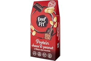 Feel FIT Protein Choco & Peanut, Protein Pralinen in Dunkler Belgischer Schokolade ohne Zucker, Zuckerfreie Süßigkeiten, Glutenfreie Schoko-Snacks, 17% Eiweiß, 1 Packung (83 g)