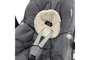 ‎BAMBINIWELT BY RAFAEL K. BAMBINIWELT Kopfstütze KOPFPOLSTER Kopfkissen für Babyschale kompatibel mit Maxi-Cosi Pebble und Pebble Plus (Minky beige)