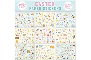 NOBLE PRODUCTS Easter Stickers - Over 400 Premium Self-Adhesive Gloss Paper Stickers for Children - Easter Bunny, Egg, Chick Designs - Scrapbooking, Crafting, Decorating Cards, Gifts, Party Bag Fillers for Kids