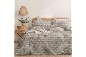 Dreamzie Copripiumino da 3 Pezzi – Copripiumino Matrimoniale 240x220cm, Federe 65x65cm (x2) – In Microfibra – Motivo Testo Cuore