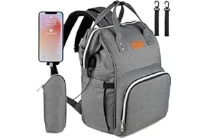 NEVEQ Baby Wickelrucksack, Babytasche für Reise, Wickeltasche Große Kapazität, Multifach Reise Rucksack Wasserdicht Fächer Babyflaschehälter