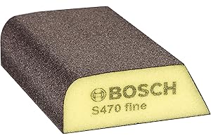 BOSCH ACCESSORIES Éponge de ponçage S470 Best for Profile de Bosch Professional fine (Bois, plastique et, métal, 69 x 97 x 26 mm, accessoires pour ponçage manuel)