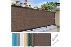 SUNLIMEI Pantalla para Balcón 180 x 250 cm Resistente Al Viento y Transpirable Pantalla para Balcón Jardín con Ataduras de Cables para Barandillas de Balcón, Terraza y Jardín, Marrón