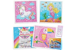 LYJOW 4 Piezas 5d Diamond Painting Niños Kit Completo Diy Animales Pintura Diamante Infantil Personalizado Art Dibujo Cuadros Diamantes Pintar Diamantes Manualidades Para Decoración De La Pared Del Hogar