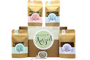 ‎OWLBOOK OWLBOOK® Tee Geschenkset Auszeit mit 4 Teesorten | Entspannung Wellness Geschenke für Frauen als Geburtstagsgeschenk Weihnachtsgeschenke | Mama Geschenke Geburtstag Muttertag Weihnachten | Teebox