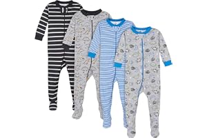 Gerber baby pojkar 0-24 m 4-pack Footed Pajamas Bebisar och småbarn – pyjamas